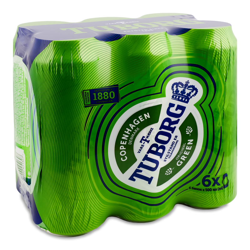 Пиво Green 4,6% 6*0,5л ж/б Tuborg
