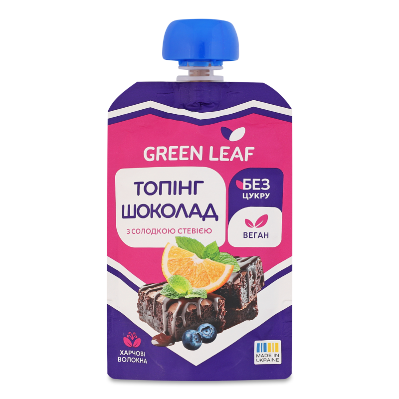 Топінг Шоколад з стевією 90г пауч Green Leaf
