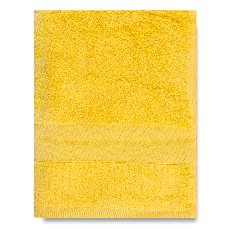 Рушник жовтий махровий зеро твіст з бордюром 50*90см 600г/м2 ГМ Текстайл