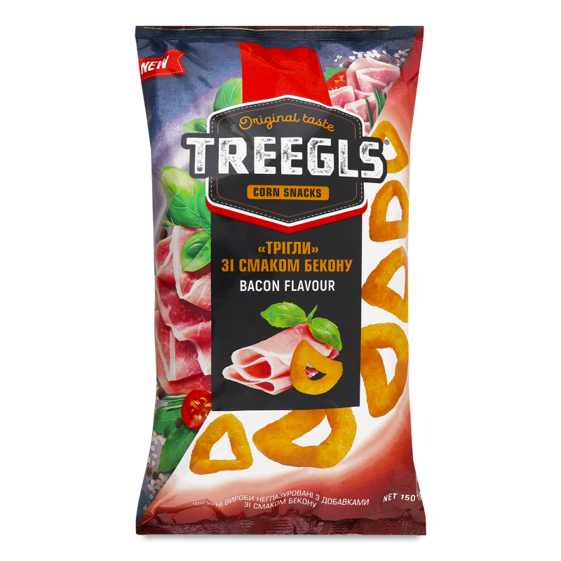 Снеки кукурудзяні Тріглс з смаком бекону 150г Золоте зерно