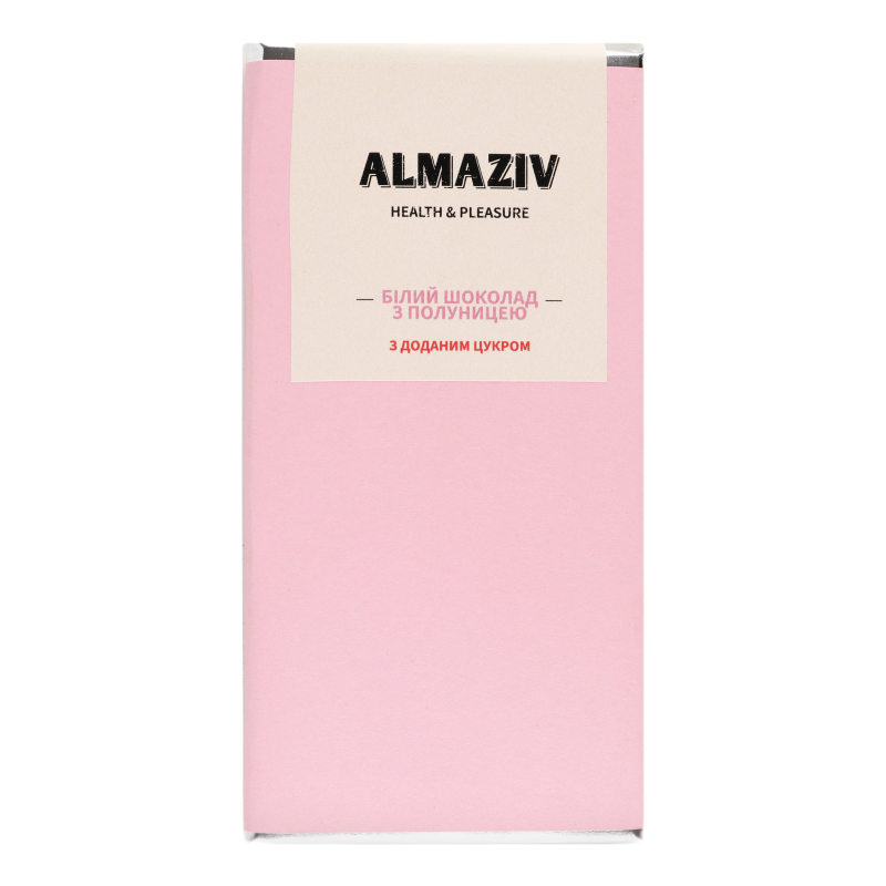 Шоколад білий з полуницею Health&Pleasure Almaziv м/у