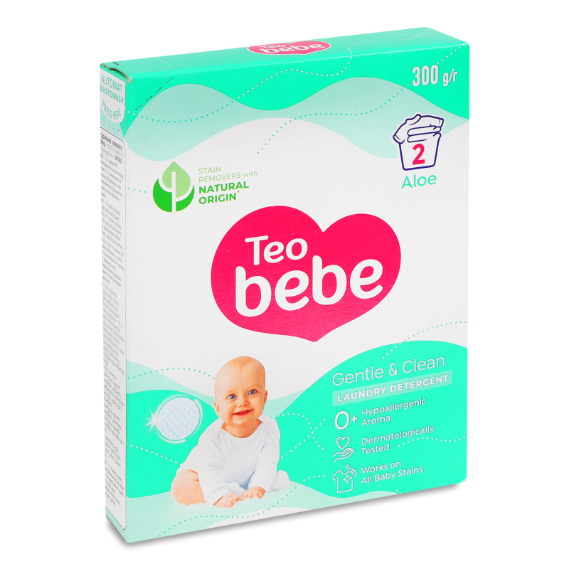Засіб миючий порошкоподібний д/дитячих речей Gentle&Clean Aloe 300г Teo Bebe