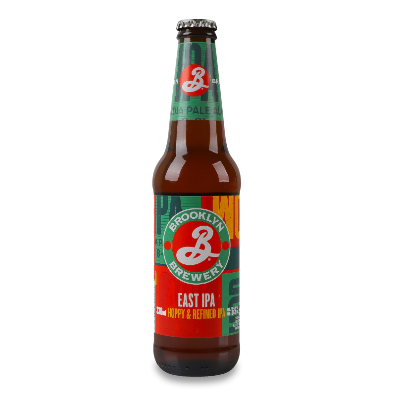 Пиво East IPA Hoppy&Refined світле 6,9% 330мл скло Brooklyn
