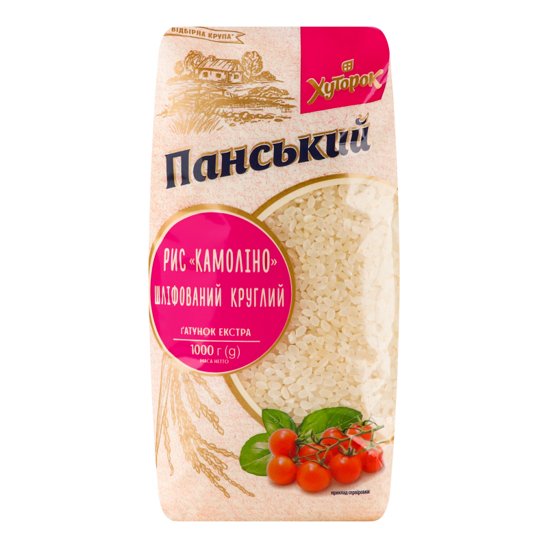 Рис шлифованный круглый Камолино Хуторок Панський м/у 1кг Хуторок ...