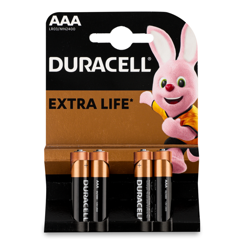 Елемент живлення Басік AAA 1,5V LR03 алкаліновий 4шт Дюрасел