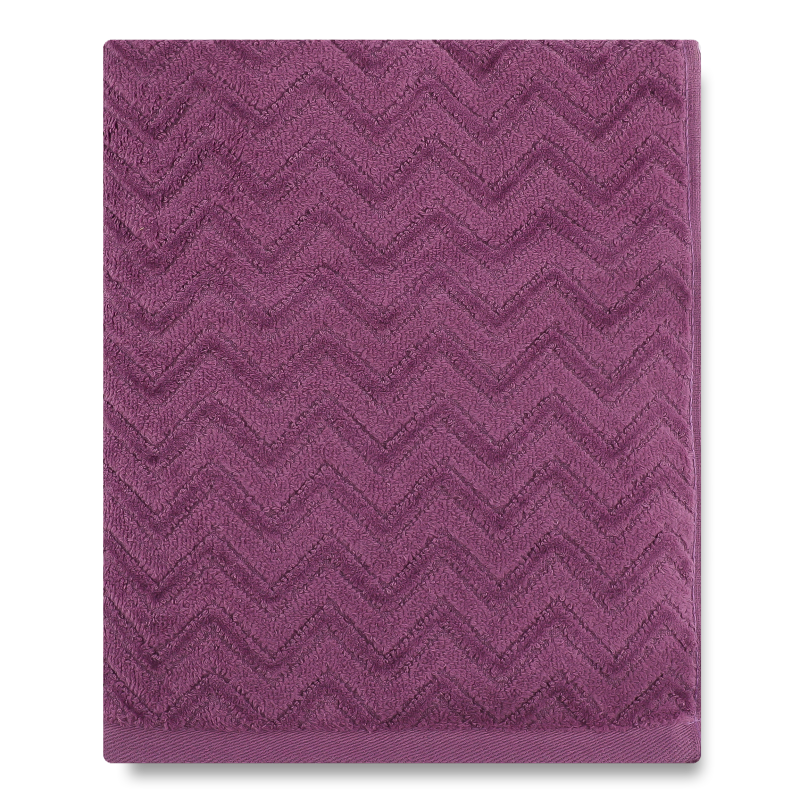 Рушник темно-фіолетовий махровий велюр жакард 50*90см 550г/м2 ГМ Текстайл
