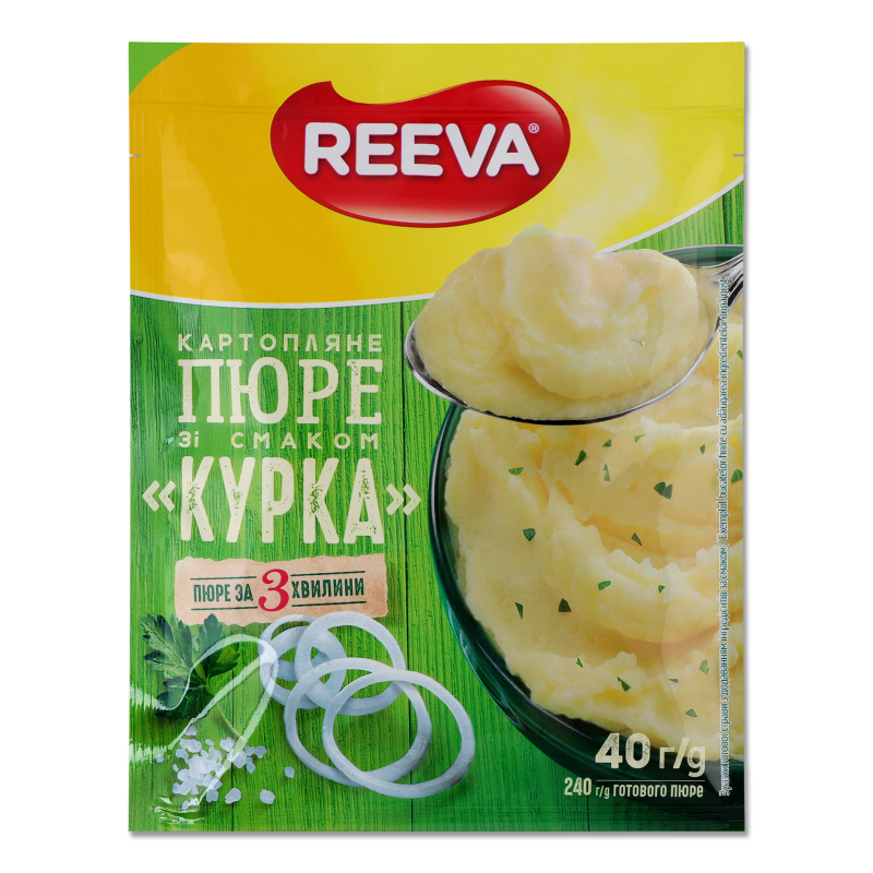 Пюре картопляне швидкого приготування з смаком курки 40г Reeva