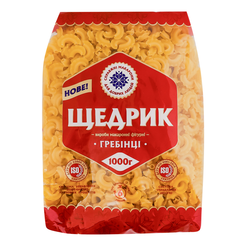 Вироби макаронні фігурні група В клас екстра Гребінець Щедрик м/у