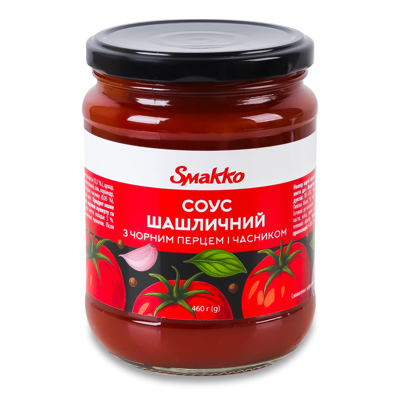 Соус Шашличний з чорним перцем та часником 460г твіст/б Smakko