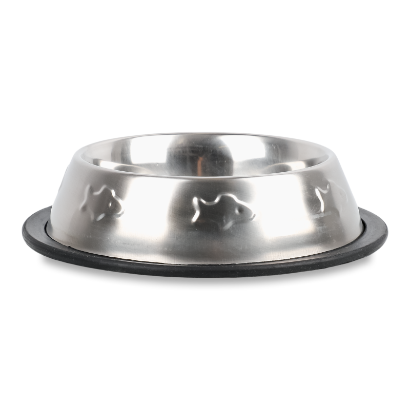 Миска д/котів 200мл метал на гумовій основі з рибками 11см Тріксі