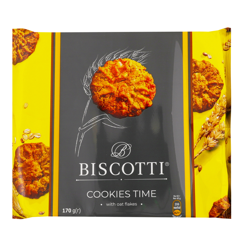TENSUKE ORIGINAL Biscotti テレペン Печенье сдобное песочно-отсадное с овсяными хлопьями Cookies time
