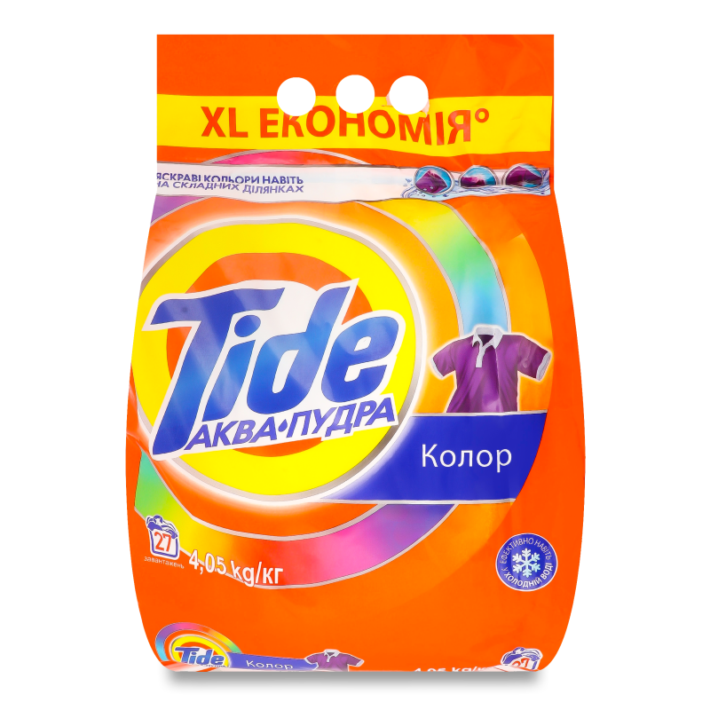 Засіб миючий синтетичний Аква Пудра Колор автомат 4,05кг Тайд