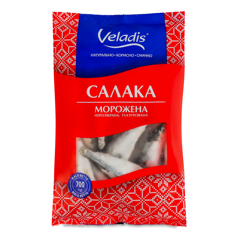 Салака с/м з/г глазурована 700г Veladis