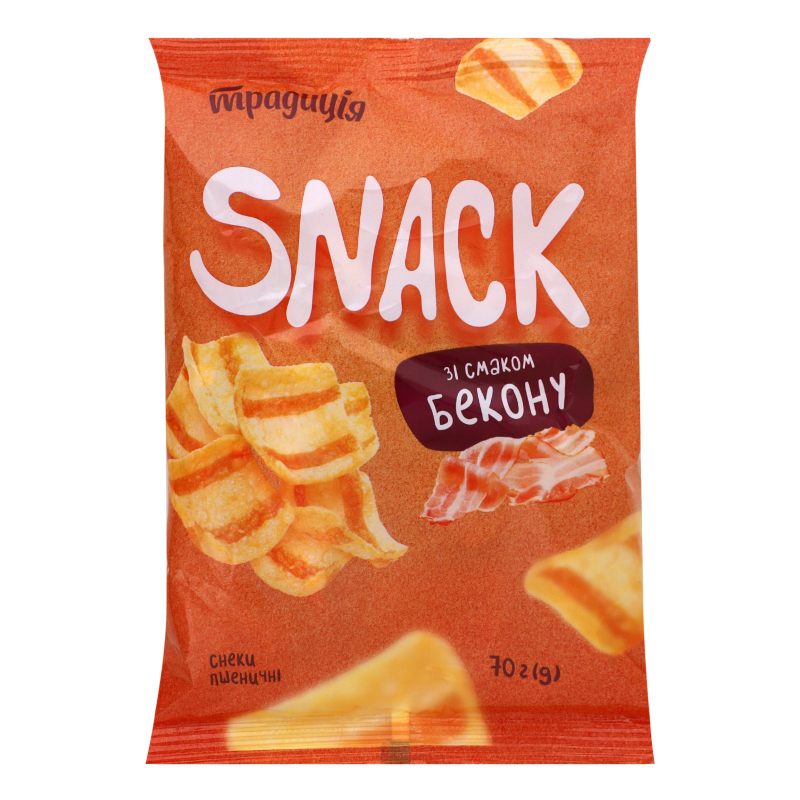 Снеки пшеничні зі смаком бекону Snack Традиція м/у