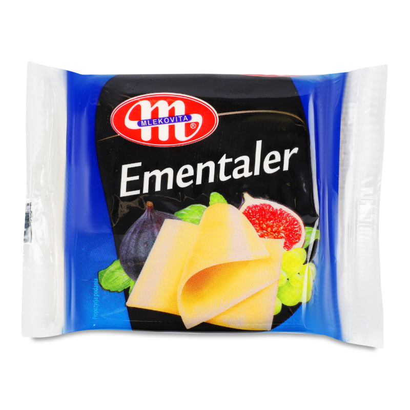 Сир плавлений Ementaler 22% скибочки 130г Mlekovita