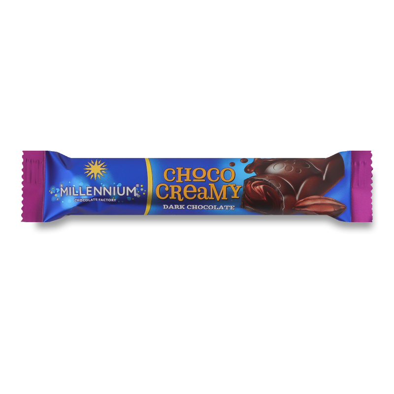 Шоколад Choco Creamy чорний з начинкою 38г стік Millennium