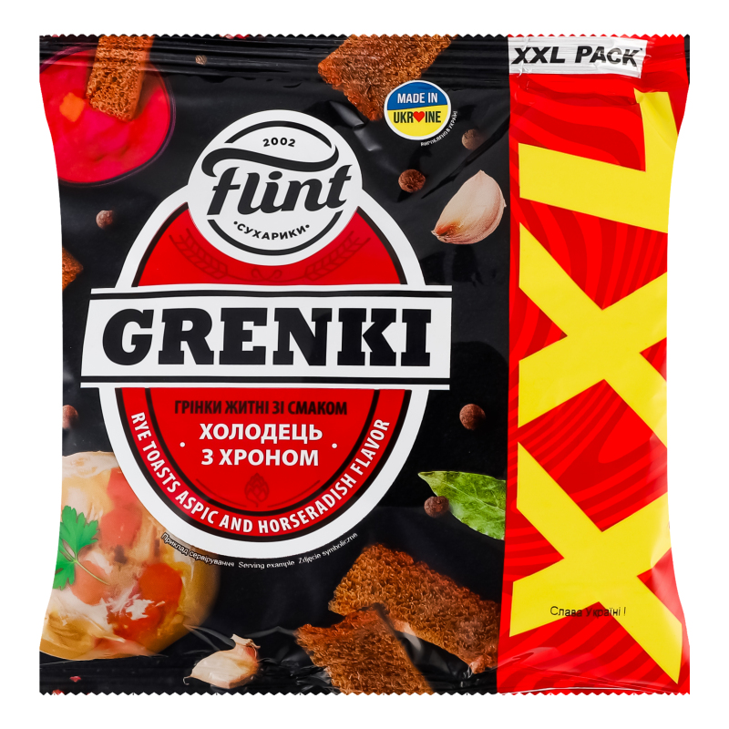 Гренки ржаные Холодец с хреном Grenki Flint м/у 140г Flint ...