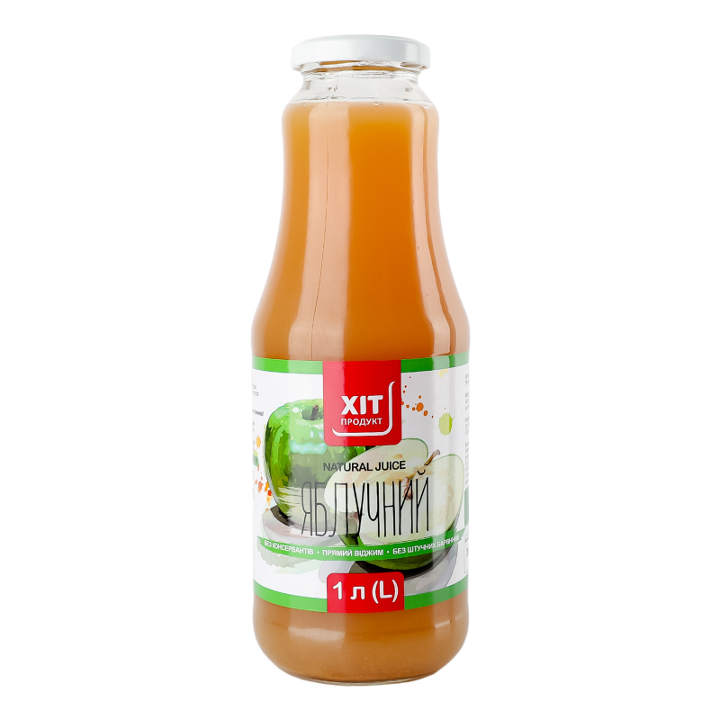 Сік неосвітлений пастеризований яблучний Хіт продукт с/пл