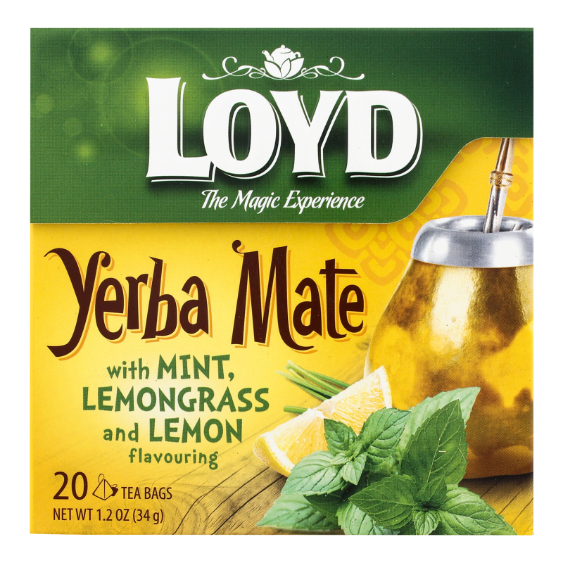 Чай з м'ятою, лемонграсом та лимоном Yerba Mate Loyd к/у 20х