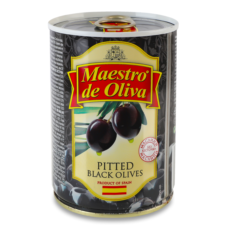 Маслини б/к 420г ж/б з ключем Maestro de Oliva