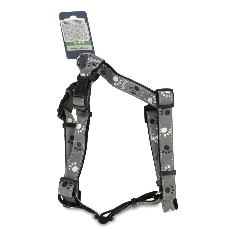 Шлея д/собак Сейф Лайф Сільвер нейлон з лапками світловідбиваюча 20мм 40-65см Тріксі