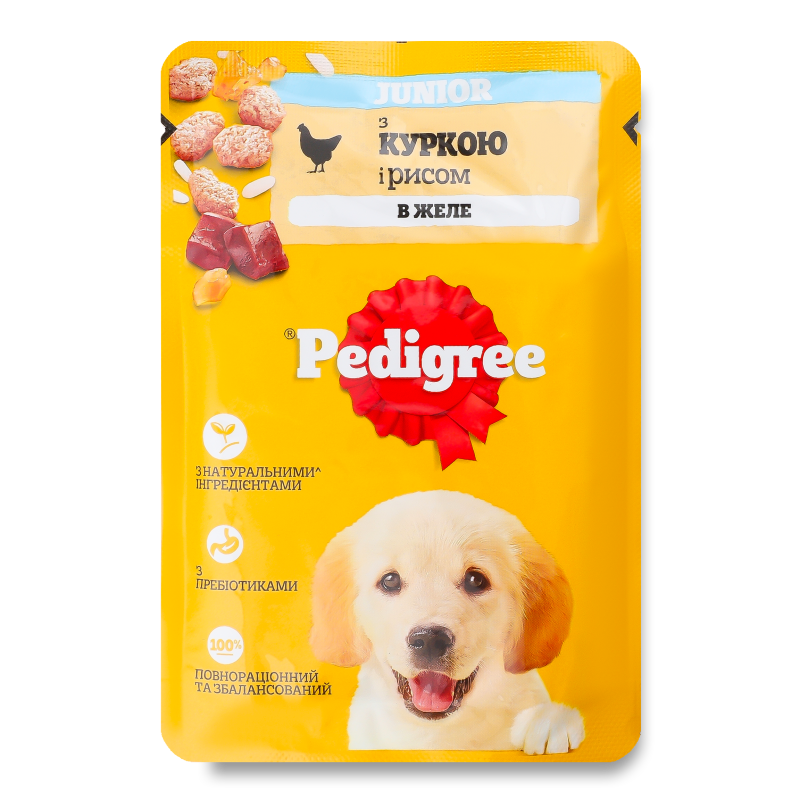 Корм д/цуценят Курятина в желе 100г пауч Pedigree