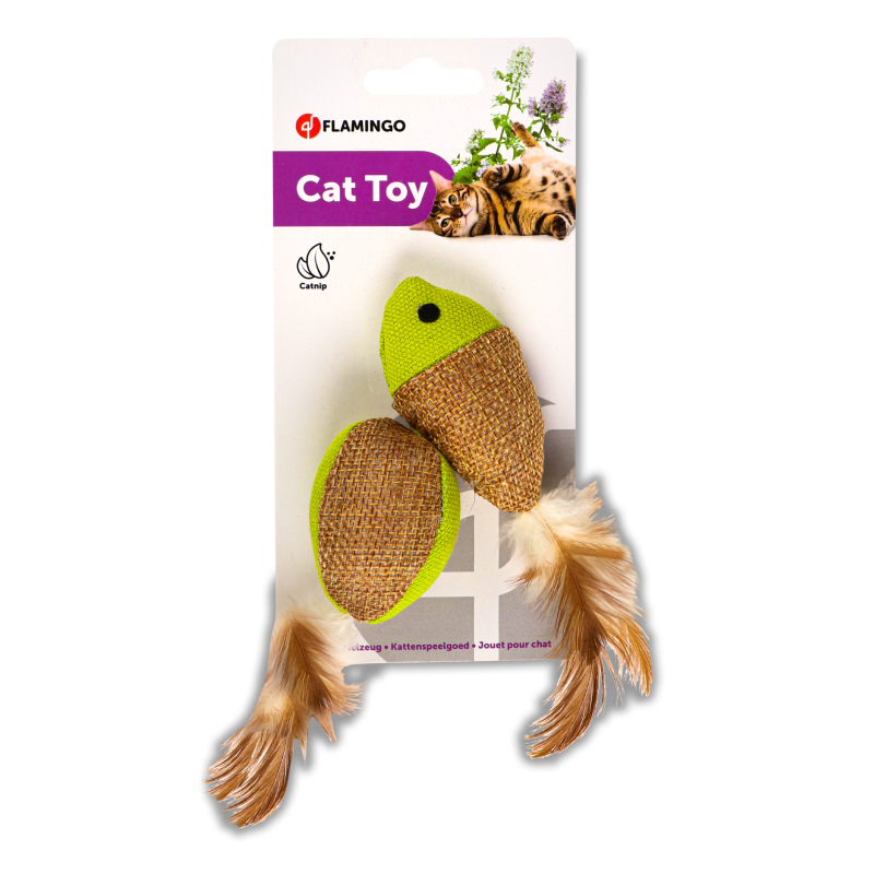 Іграшка д/котів М’яч та рибка з пір’ям Flamingo