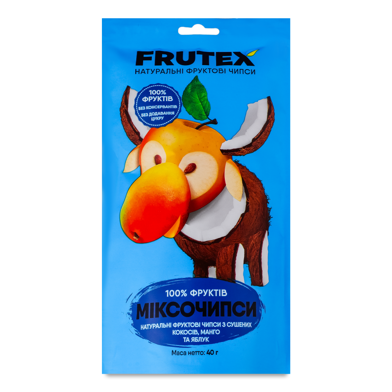 Чипси фруктові Міксочипси з сушених кокосів манго та яблук 40г д/п Frutex