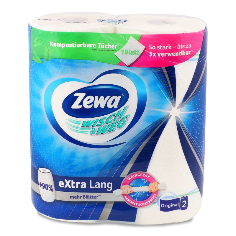 Рушники паперові Ві-енд-ві білі 2шт Зева