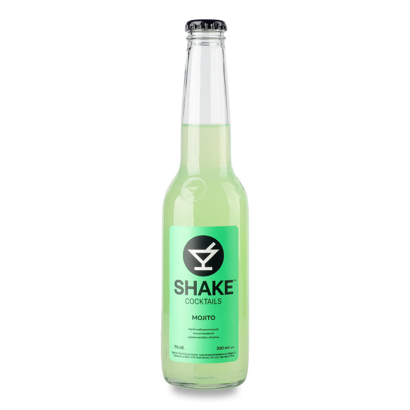 Напій слабоалкогольний Mojito сильногазований 7% 0,33л скло Shake