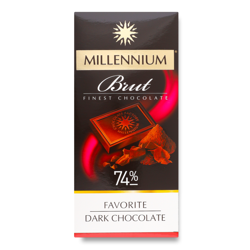 Шоколад Favorite Brut чорний 74% какао 100г Millennium