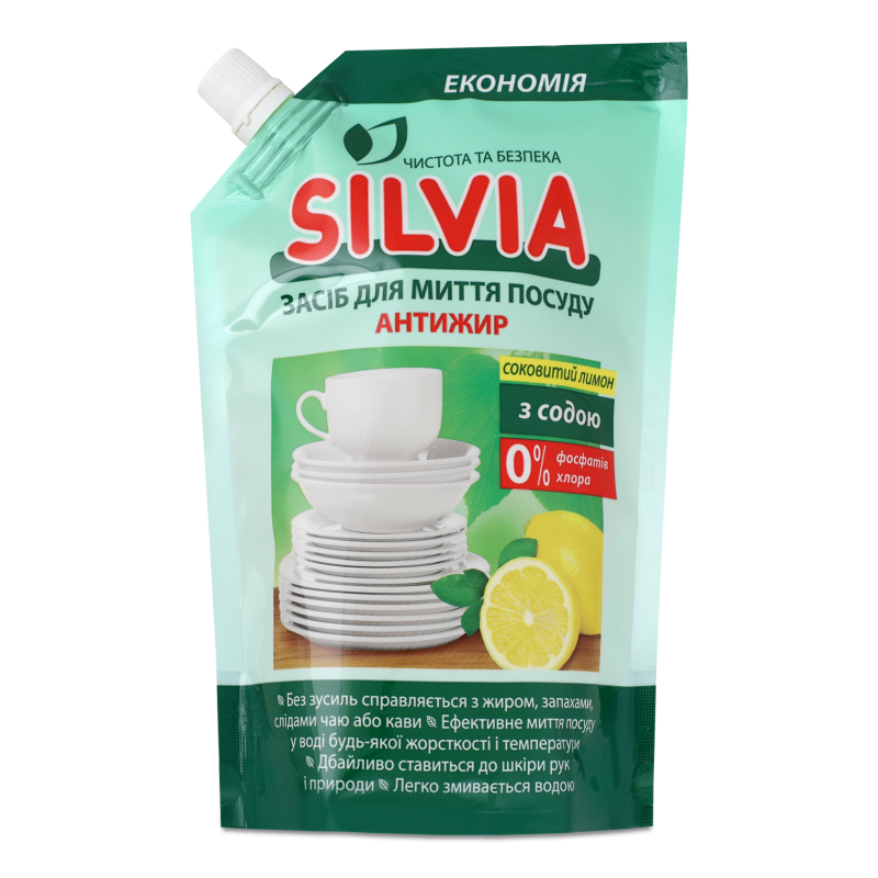 Засіб д/миття посуду Соковитий лимон 500г д/п Сільвія