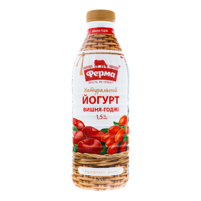 Йогурт 1.5% Вишня-годжі Ферма п/пл