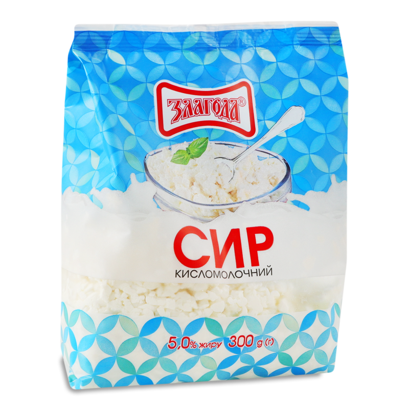 Сир кисломолочний 5% 300г п/е Злагода