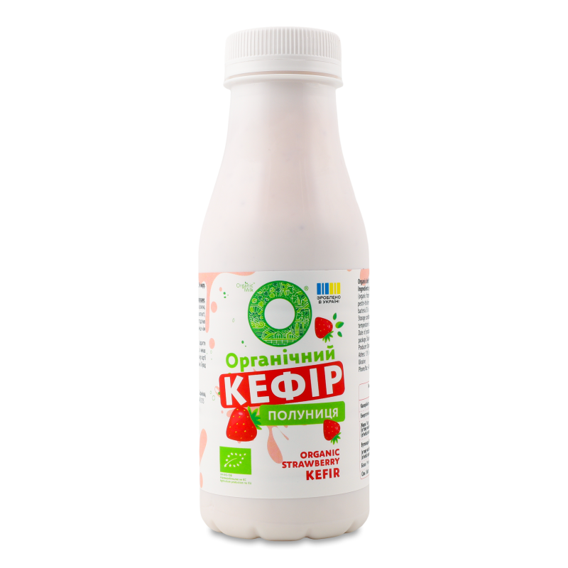 Кефір Органічний з наповнювачем Полуниця 2,5% 280г пет Organic Milk