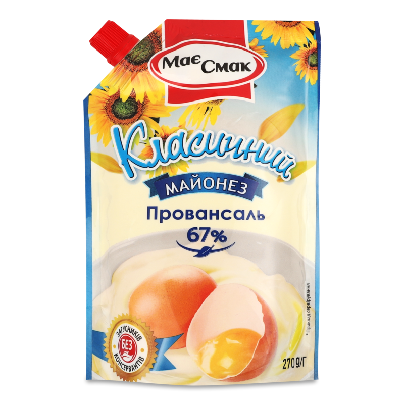 Майонез Провансаль Класичний 67% 270г д/п Має Смак
