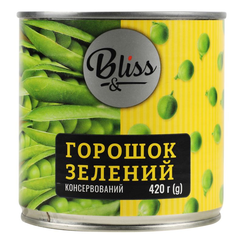 Горошок зелений консервований Bliss з/б