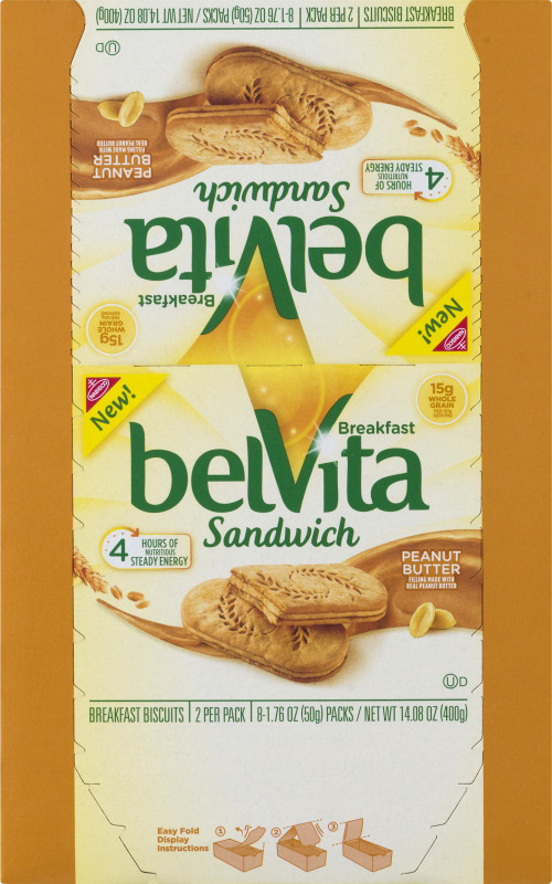 Nabisco BelVita Breakfast Sandwich Peanut Butter 8 PK belVita