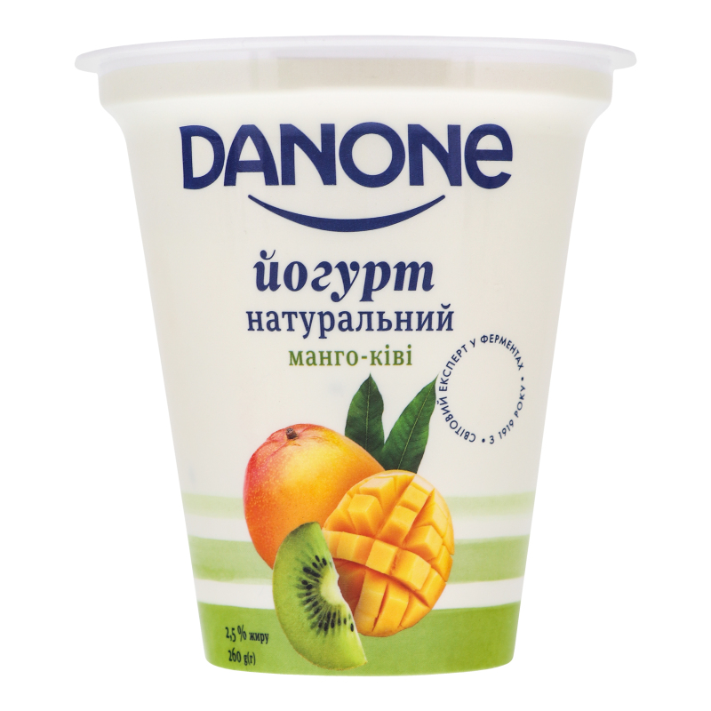 Йогурт 2.5% натуральний Манго-ківі Danone ст