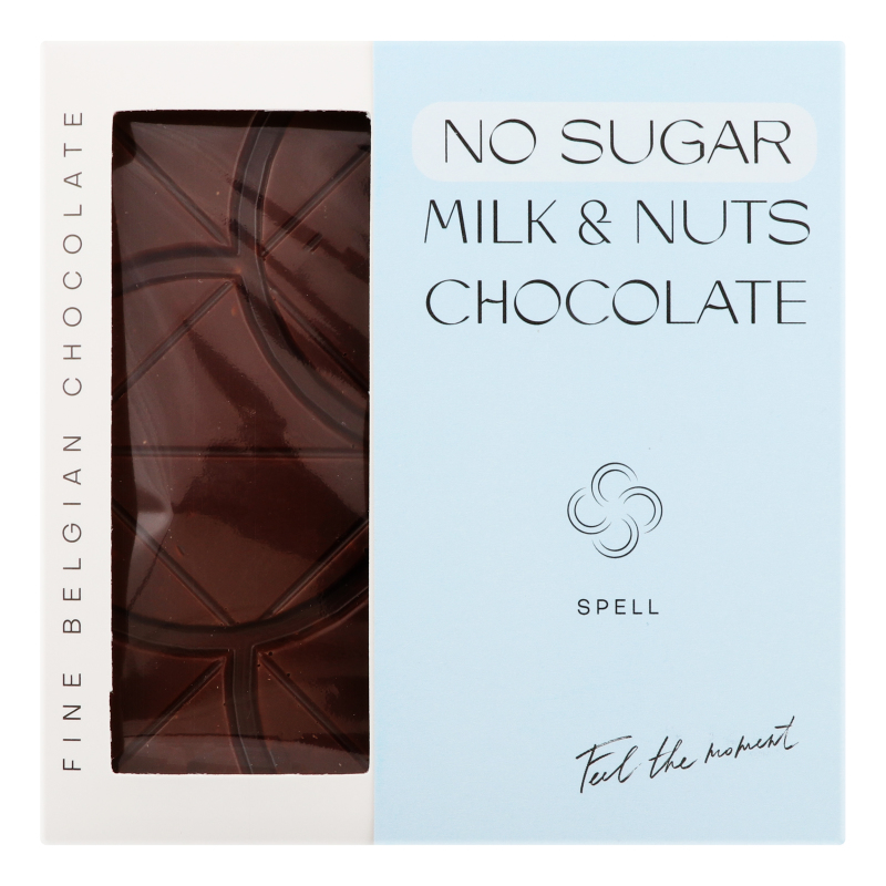 Шоколад молочний без цукру з фундуком Milk&nuts Spell к/у