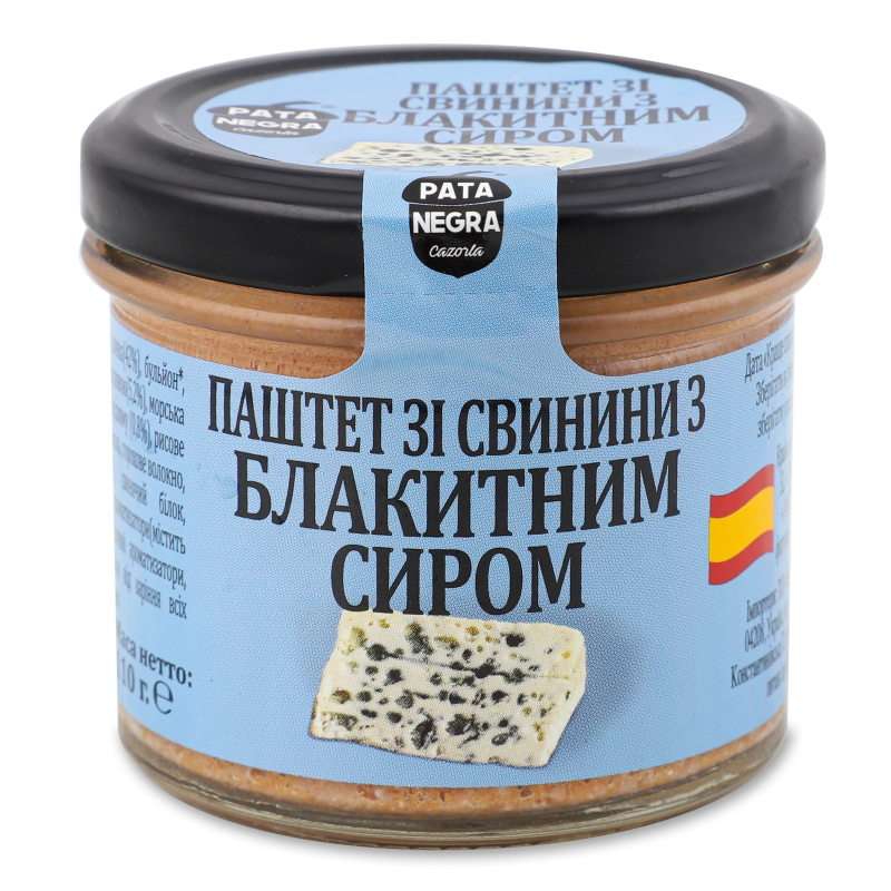 Паштет з свинини з сиром Рокфор 110г Пата Негра