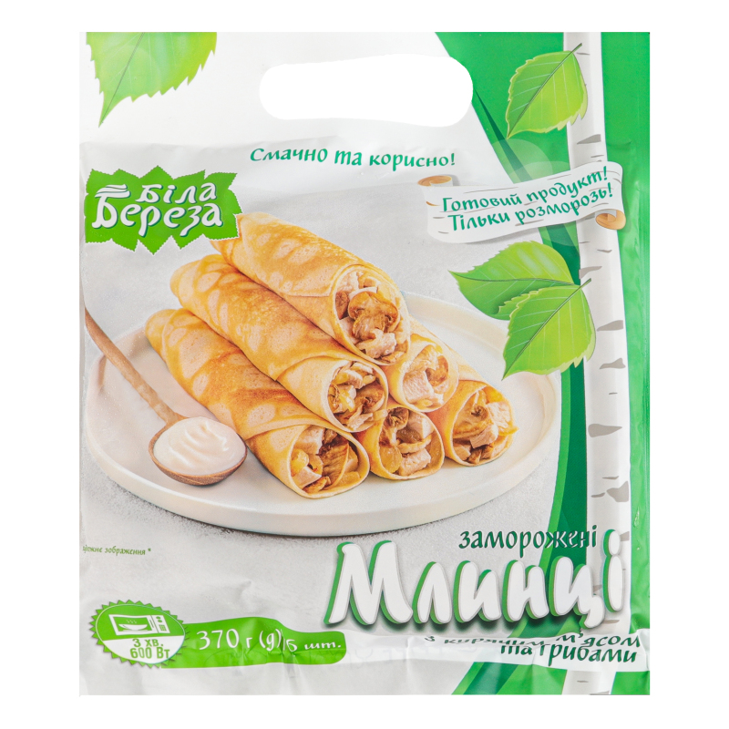 Млинці заморожені з курячим м'ясом та грибами Біла Береза м/у