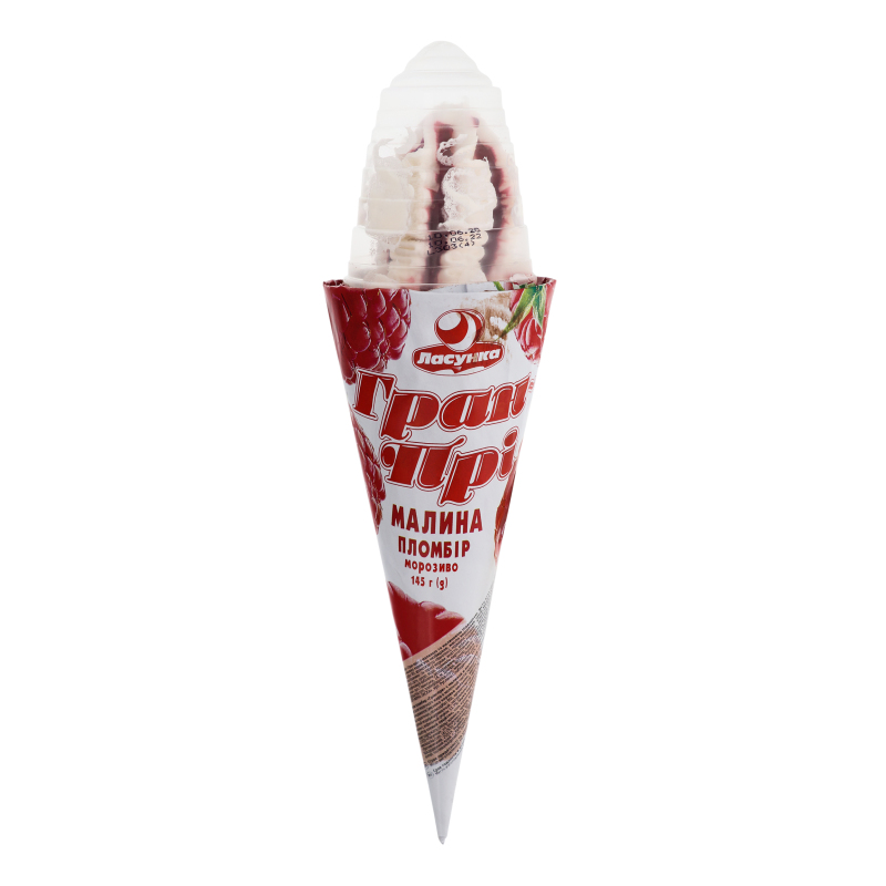 Мороженое ласунка гран-при малина рожок 145г тв/уп (4820012598922)