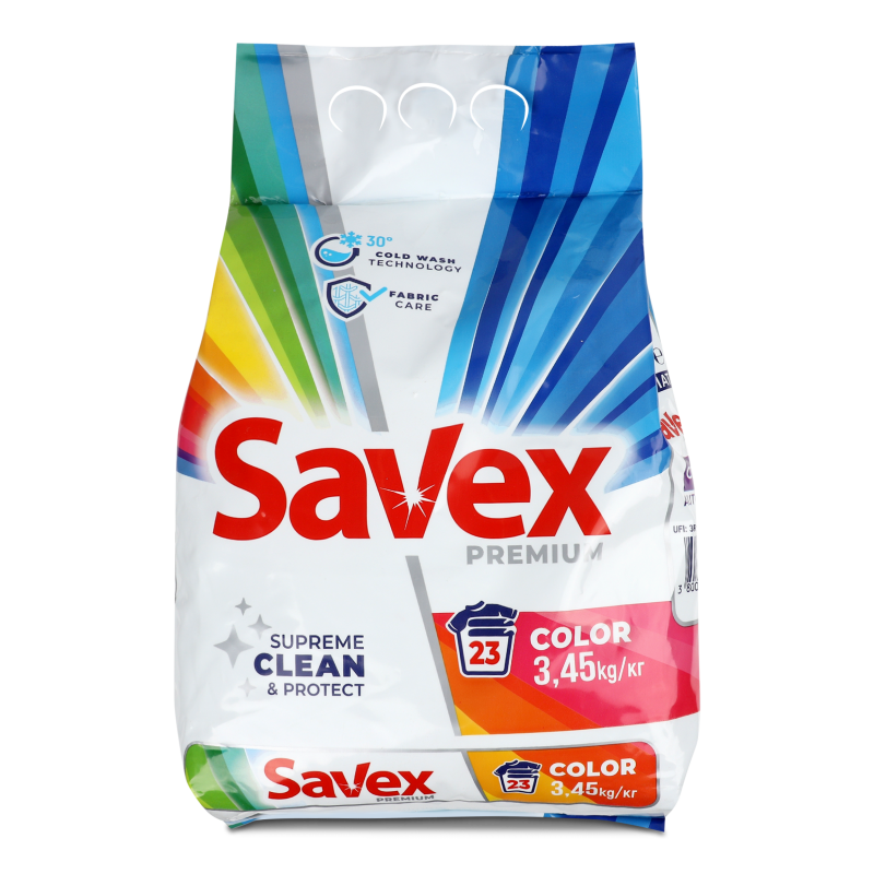 Засіб миючий порошкоподібний Premium Color автомат 3,45кг Savex