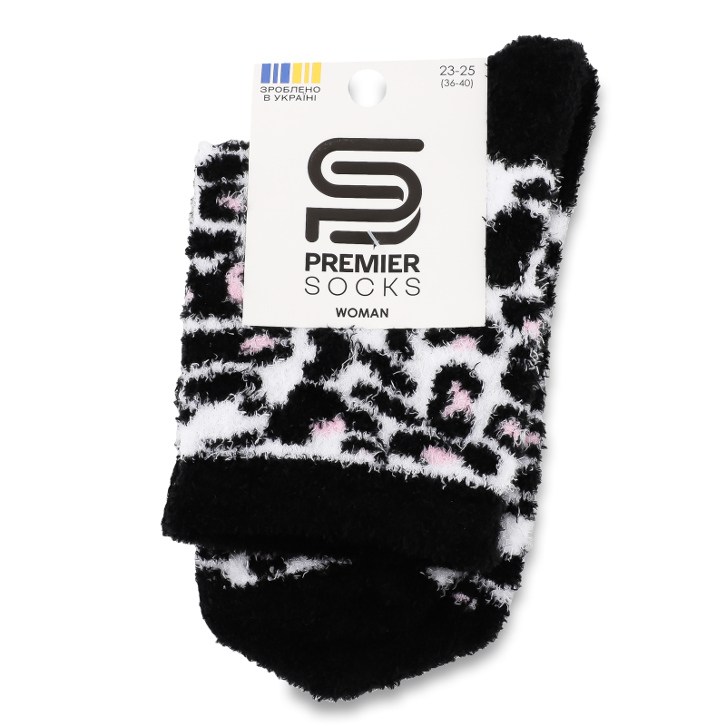 Шкарпетки жіночі з пухнастої пряжі з малюнком класичні р.23-25 Premier Socks