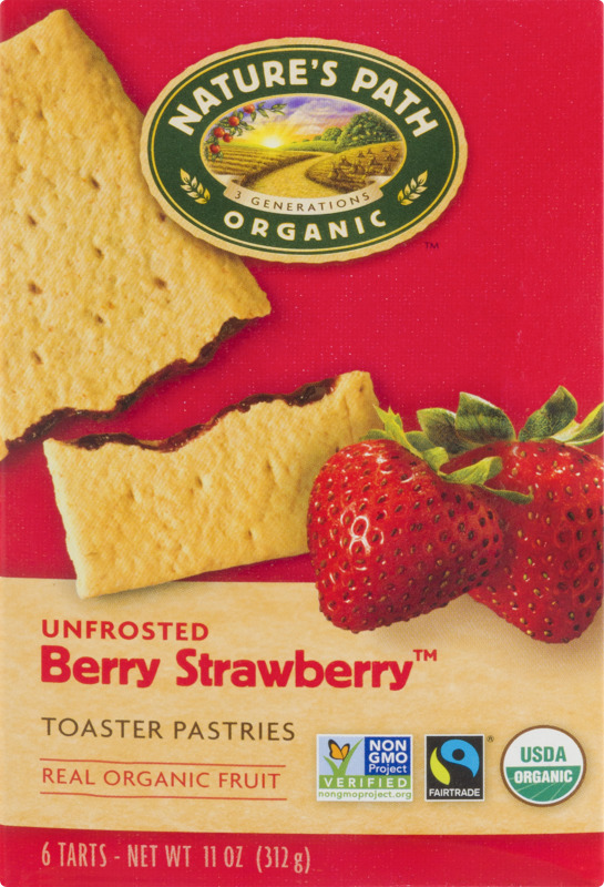 Nature's Path Organic Toaster Pastries Unfrosted Berry Strawberry 6