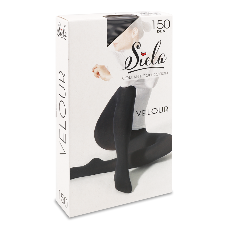 Колготи жіночі Велюр неро 150ден р.5XL Сіела