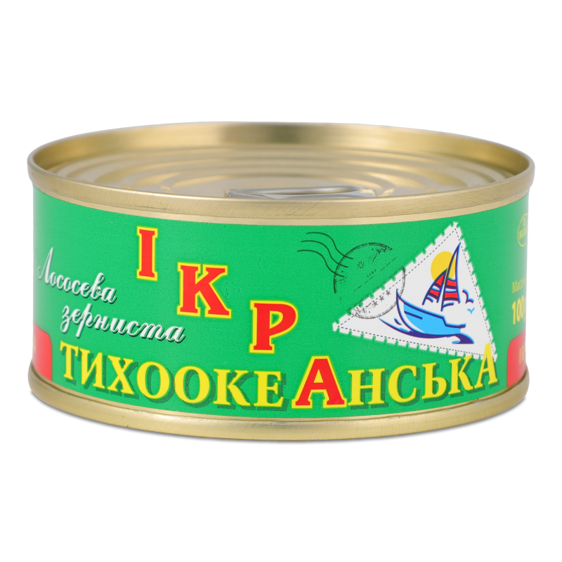 Ікра лососева зерниста 100г ж/б з ключем Тихоокеанська