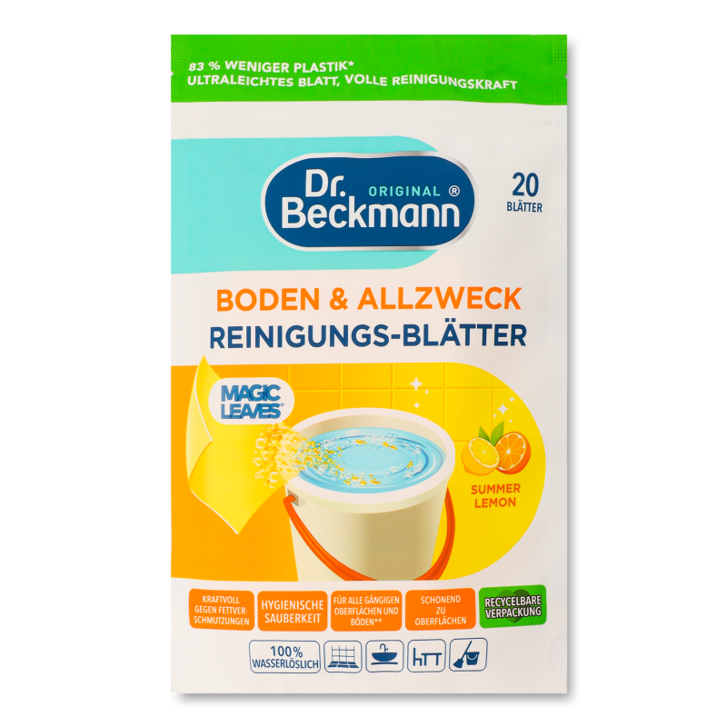 Серветки д/прибирання Magic Leaves Літній лимон розчинні 20шт Dr.Beckmann