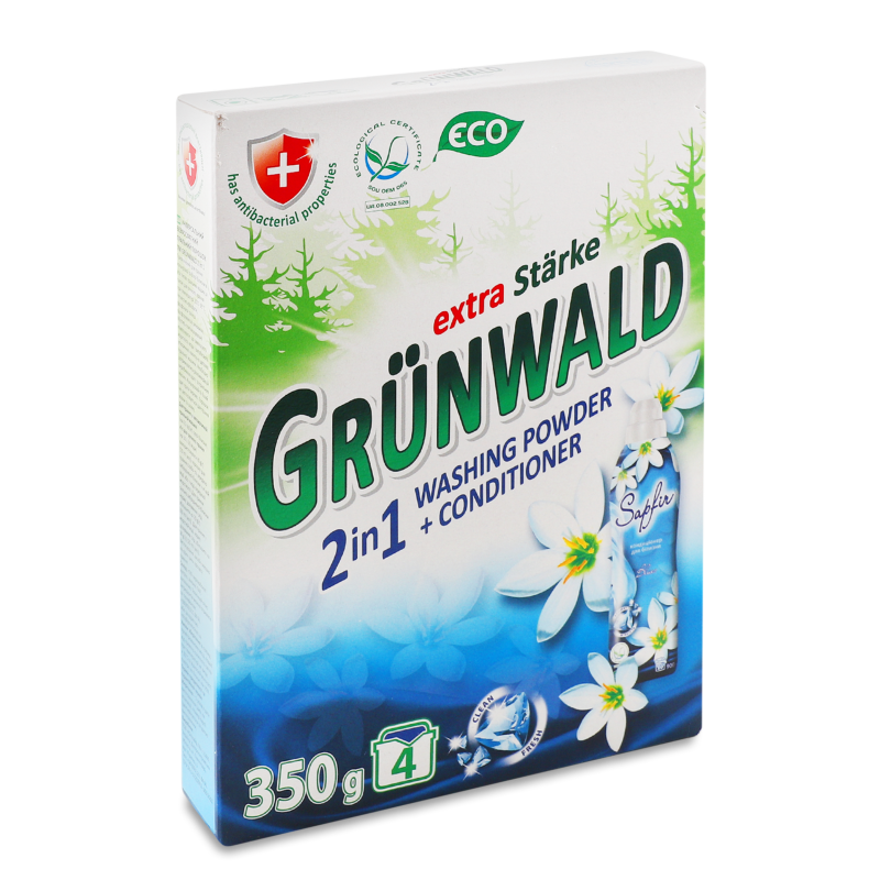 Порошок пральний 2в1 універсальний безфосфатний 350г Грюнвальд